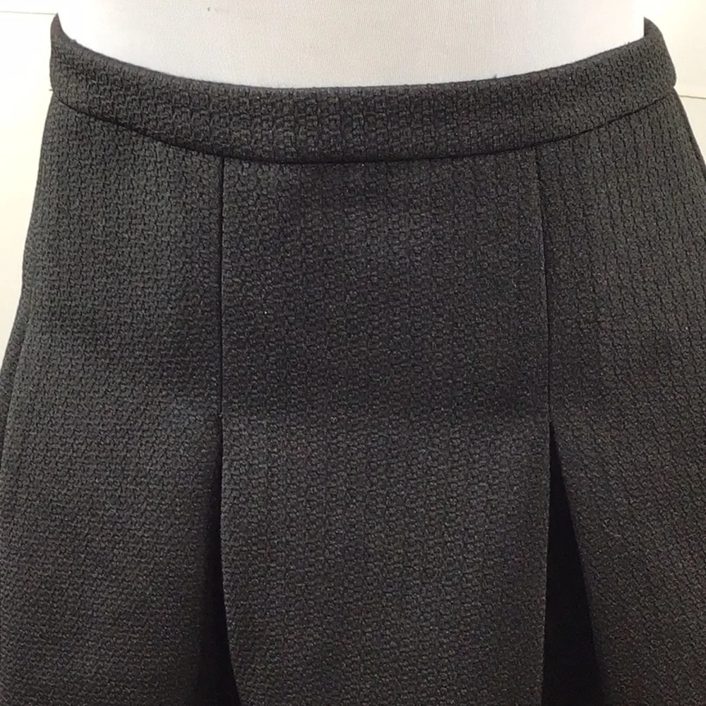 Madewell black jacquard pleated skirt 14